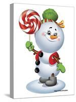 Snowman with Candy-Olga And Alexey Drozdov-Stretched Canvas