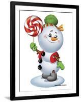Snowman with Candy-Olga And Alexey Drozdov-Framed Photographic Print