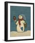 Snowman with Crackle Background-Debbie McMaster-Framed Giclee Print