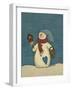 Snowman with Crackle Background-Debbie McMaster-Framed Giclee Print