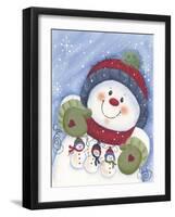 Snowman with Decorations-Beverly Johnston-Framed Giclee Print