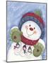 Snowman with Decorations-Beverly Johnston-Mounted Giclee Print