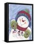 Snowman with Decorations-Beverly Johnston-Framed Stretched Canvas