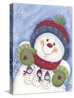 Snowman with Decorations-Beverly Johnston-Stretched Canvas