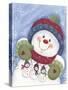 Snowman with Decorations-Beverly Johnston-Stretched Canvas