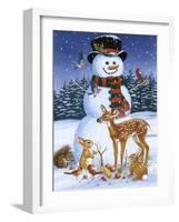 Snowman with Friends-William Vanderdasson-Framed Giclee Print