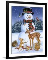 Snowman with Friends-William Vanderdasson-Framed Giclee Print