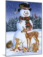 Snowman with Friends-William Vanderdasson-Mounted Giclee Print