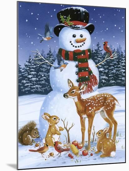 Snowman with Friends-William Vanderdasson-Mounted Giclee Print