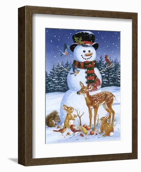 Snowman with Friends-William Vanderdasson-Framed Giclee Print