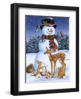 Snowman with Friends-William Vanderdasson-Framed Giclee Print