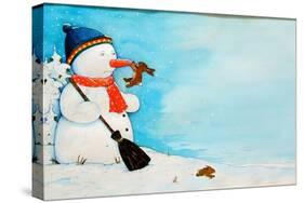 Snowman with Little Rabbit, 2012-Christian Kaempf-Stretched Canvas