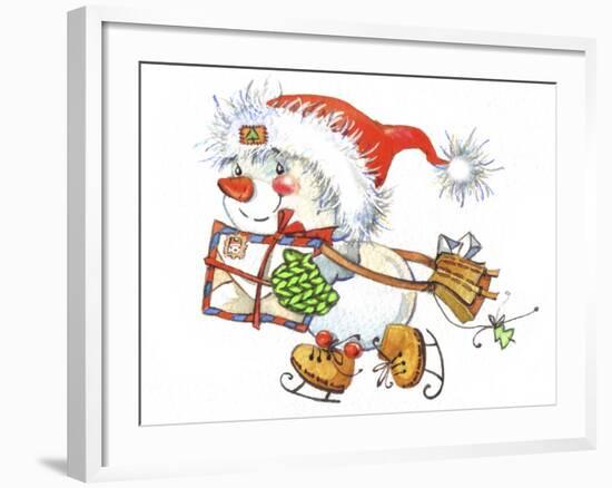 Snowman with Mailchristmas-ZPR Int’L-Framed Giclee Print