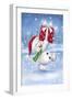 Snowman With Present 1-MAKIKO-Framed Giclee Print