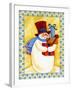 Snowman with Presents-Beverly Johnston-Framed Giclee Print