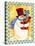 Snowman with Presents-Beverly Johnston-Stretched Canvas