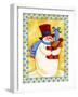 Snowman with Presents-Beverly Johnston-Framed Giclee Print