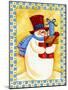 Snowman with Presents-Beverly Johnston-Mounted Giclee Print