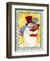 Snowman with Presents-Beverly Johnston-Framed Giclee Print