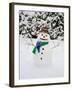 Snowman with Scarf and Hat in Winter Scene-null-Framed Photographic Print