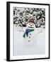 Snowman with Scarf and Hat in Winter Scene-null-Framed Photographic Print