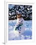 Snowman with Scarf and Hat in Winter Scene-null-Framed Photographic Print