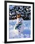 Snowman with Scarf and Hat in Winter Scene-null-Framed Photographic Print