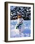 Snowman with Scarf and Hat in Winter Scene-null-Framed Photographic Print