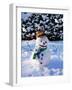 Snowman with Scarf and Hat in Winter Scene-null-Framed Photographic Print