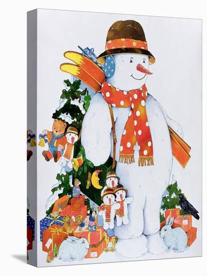 Snowman with Skis, 1998-Christian Kaempf-Stretched Canvas