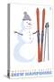 Snowman with Skis, Waterville Valley, New Hampshire-Lantern Press-Stretched Canvas