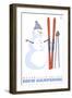 Snowman with Skis, Waterville Valley, New Hampshire-Lantern Press-Framed Art Print