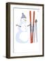 Snowman with Skis-Lantern Press-Framed Art Print