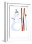 Snowman with Skis-Lantern Press-Framed Art Print