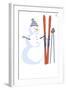 Snowman with Skis-Lantern Press-Framed Art Print