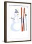 Snowman with Skis-Lantern Press-Framed Art Print