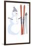 Snowman with Skis-Lantern Press-Framed Art Print