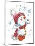 Snowman with Snowchristmas-ZPR Int’L-Mounted Giclee Print