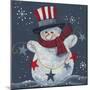 Snowman with Top Hat-Beverly Johnston-Mounted Giclee Print