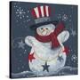 Snowman with Top Hat-Beverly Johnston-Stretched Canvas