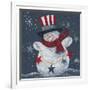 Snowman with Top Hat-Beverly Johnston-Framed Giclee Print