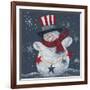 Snowman with Top Hat-Beverly Johnston-Framed Giclee Print