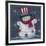 Snowman with Top Hat-Beverly Johnston-Framed Giclee Print