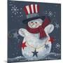 Snowman with Top Hat-Beverly Johnston-Mounted Giclee Print