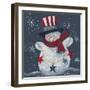 Snowman with Top Hat-Beverly Johnston-Framed Giclee Print