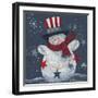 Snowman with Top Hat-Beverly Johnston-Framed Giclee Print