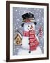 Snowman with Tophat-William Vanderdasson-Framed Giclee Print