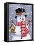 Snowman with Tophat-William Vanderdasson-Framed Stretched Canvas