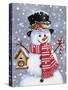 Snowman with Tophat-William Vanderdasson-Stretched Canvas