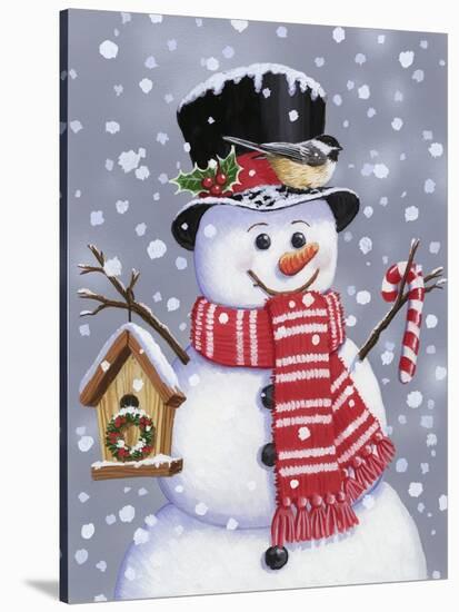 Snowman with Tophat-William Vanderdasson-Stretched Canvas